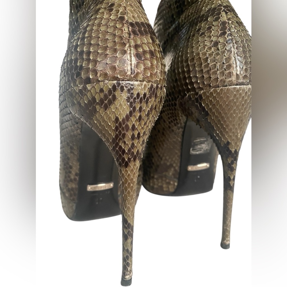 Gucci Kim Moss python leather ankle booties Sz. 37 - Picture 10 of 15